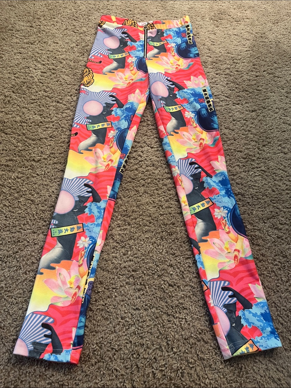 Elsie & Fred Colorful Floral & Abstract Print Leggings - Multi